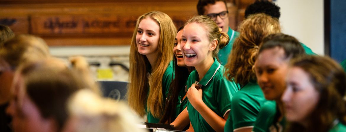girls laughing