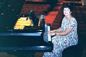 Shona at the Bosendorfer Grand Piano in Victoria Hall, Singapore